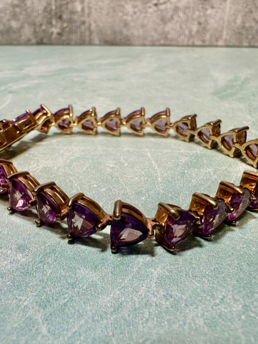 Suzanne Somers gold vermeil over 925 sterling silver simulated amethyst bracelet